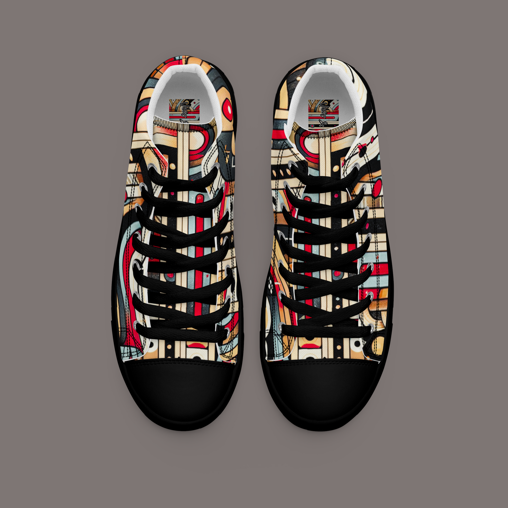 Cyber Seduction 102 - Men’s Artwear Canvas High-tops - Positronic Heart Collection