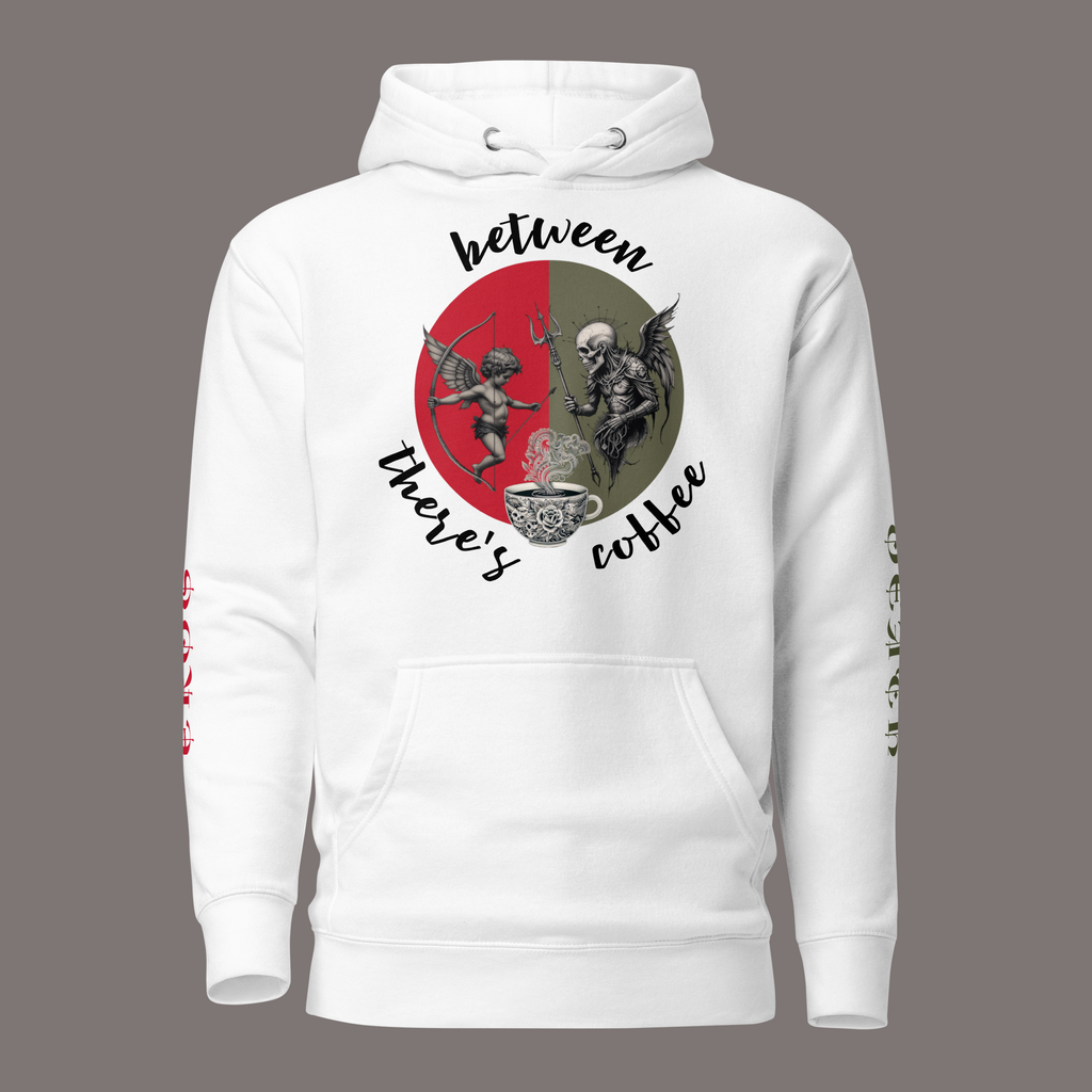 Between Eros & Death, There’s Coffee – Unisex Artwear Hoodie