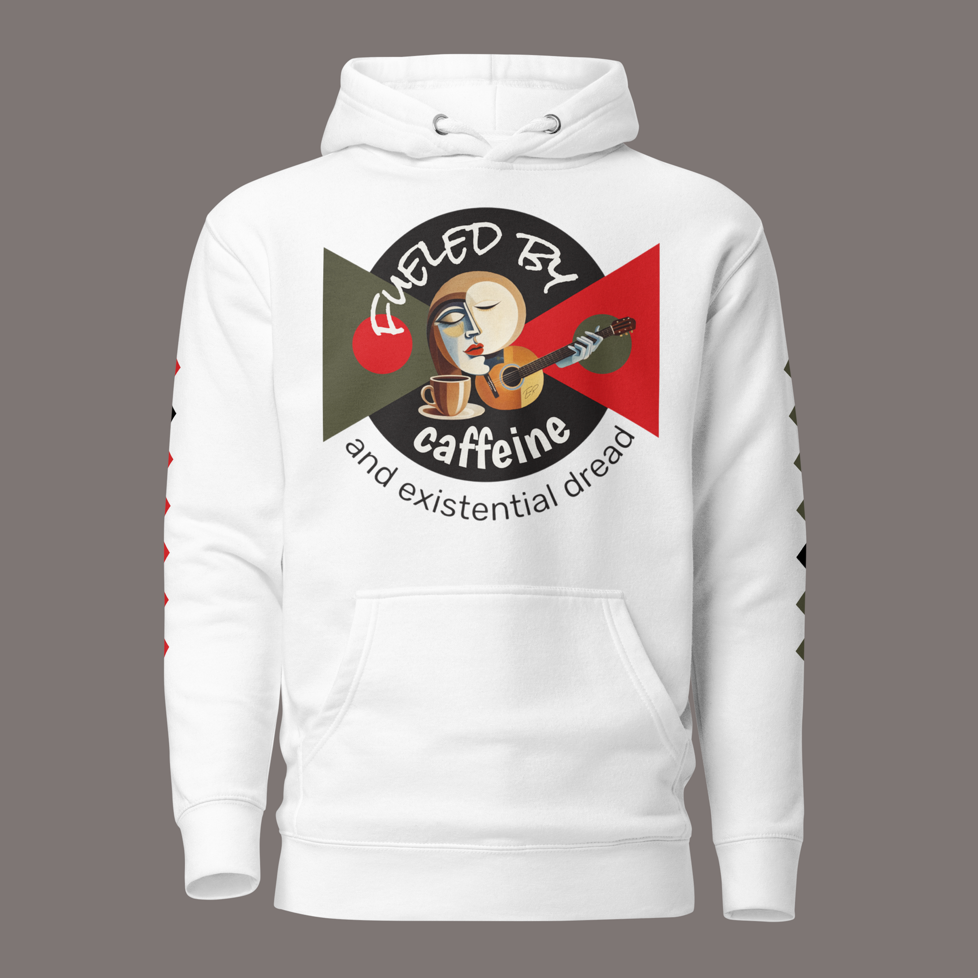 Fueled by Caffeine and Existential Dread – Unisex Artwear Hoodie