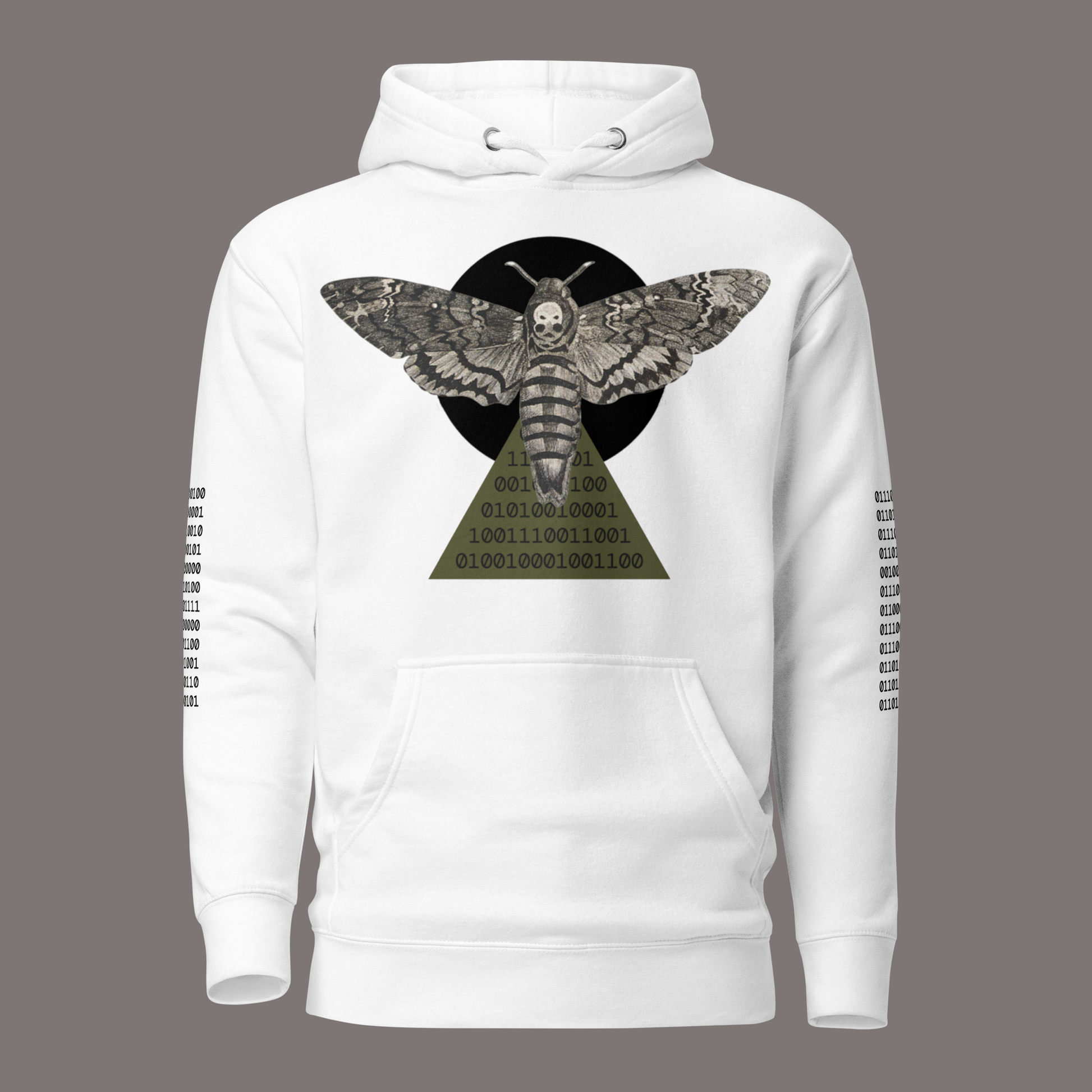 Death’s Head Moth Binary Code – Unisex Artwear Hoodie