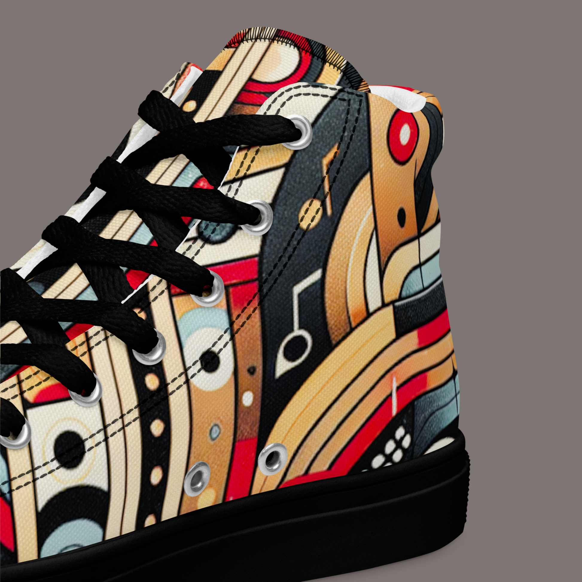 Cyber Seduction 102 - Men’s Artwear Canvas High-tops - Positronic Heart Collection