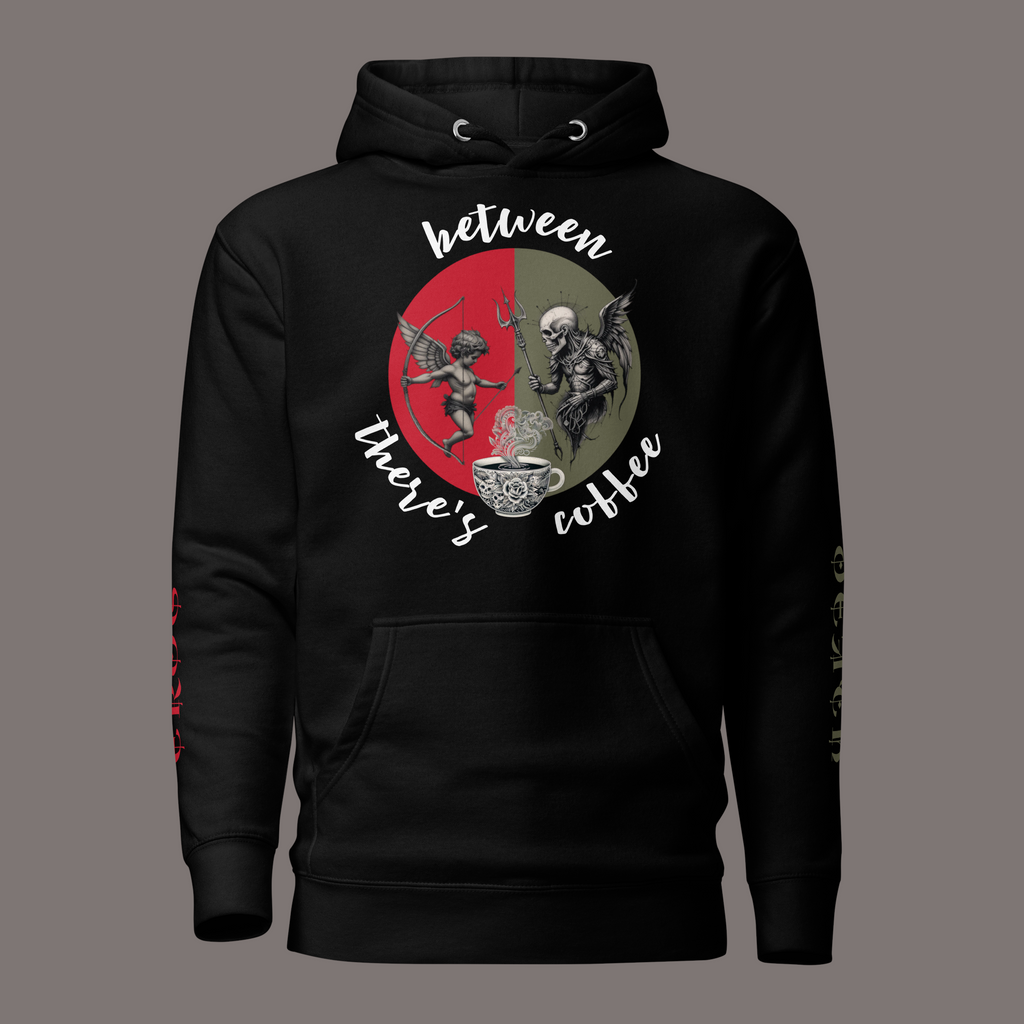 Between Eros & Death, There’s Coffee – Unisex Artwear Hoodie
