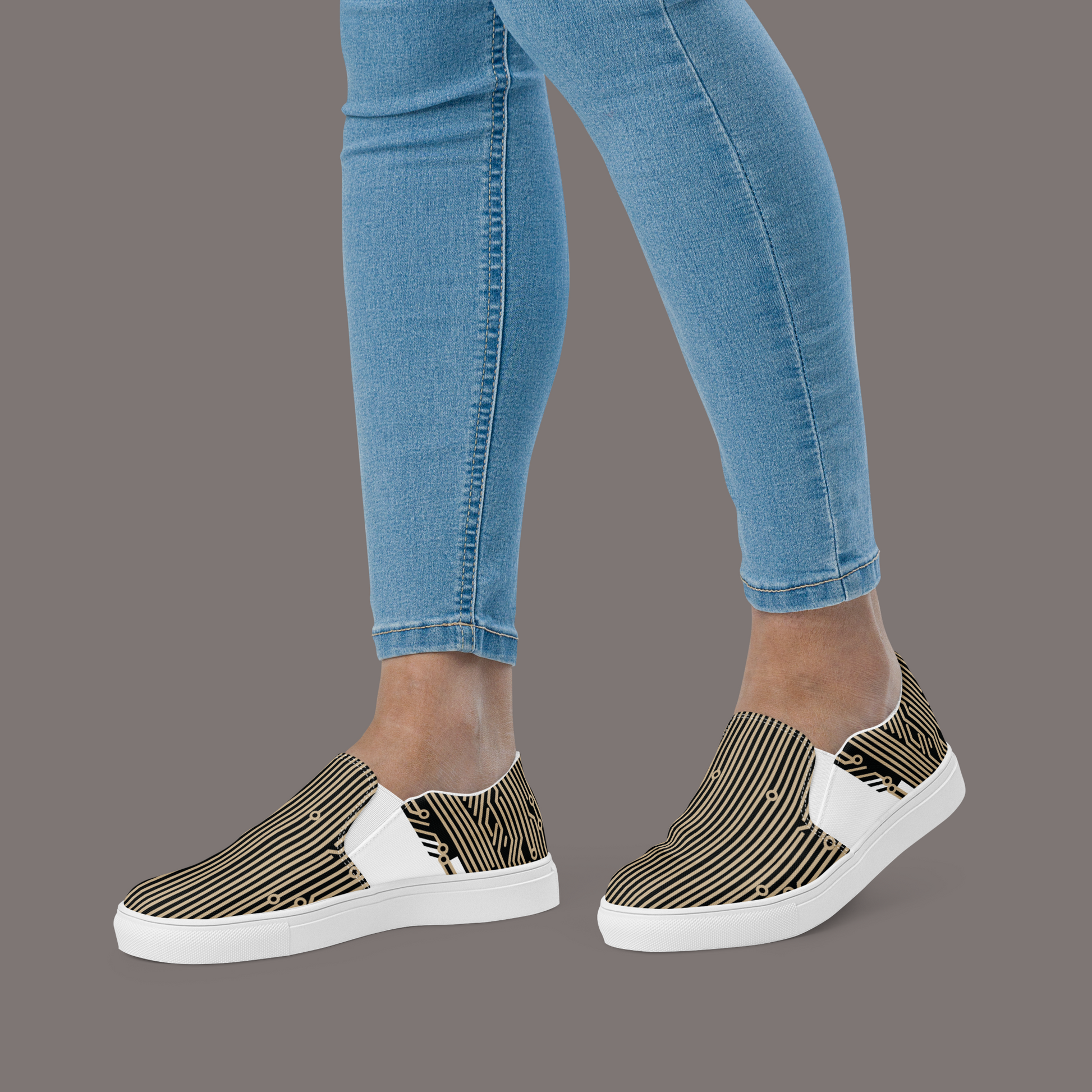 Cyber Seduction 101 - Women’s Slip-On Canvas Shoes - Positronic Heart Collection
