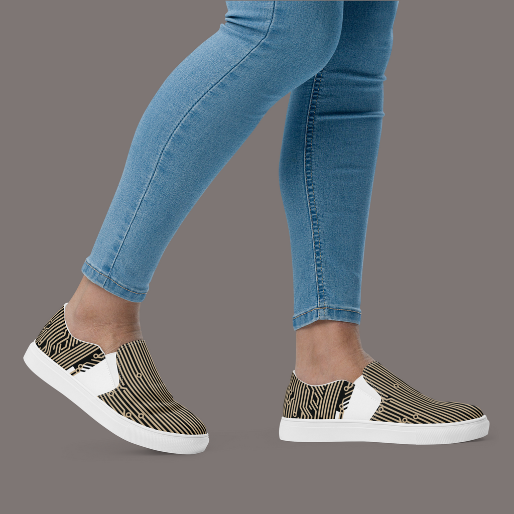 Cyber Seduction 101 - Women’s Slip-On Canvas Shoes - Positronic Heart Collection