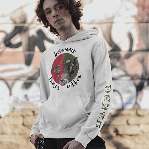 Between Eros & Death, There’s Coffee – Unisex Artwear Hoodie