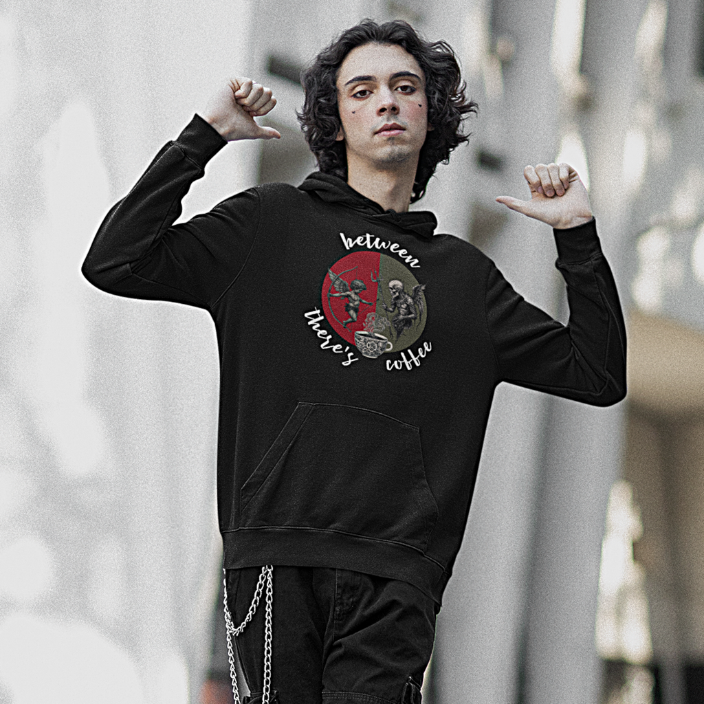 Between Eros & Death, There’s Coffee – Unisex Artwear Hoodie