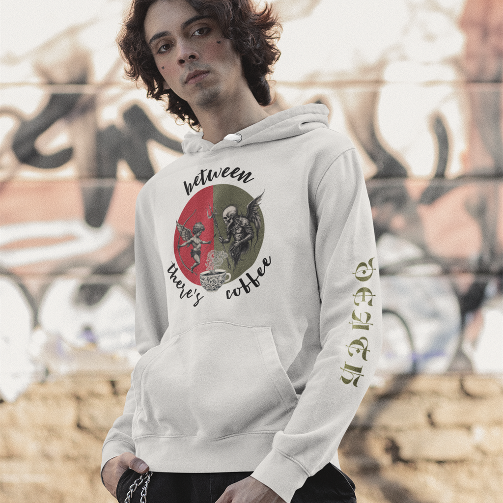 Between Eros & Death, There’s Coffee – Unisex Artwear Hoodie