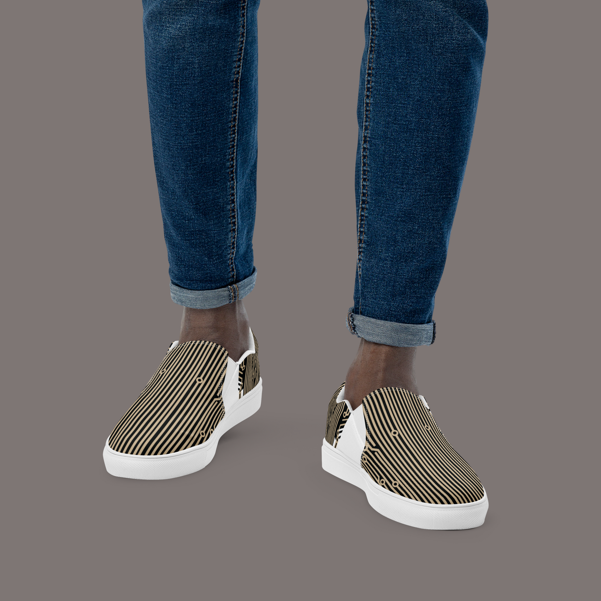 Cyber Seduction 101 - Men’s Slip-On Canvas Shoes - Positronic Heart Collection